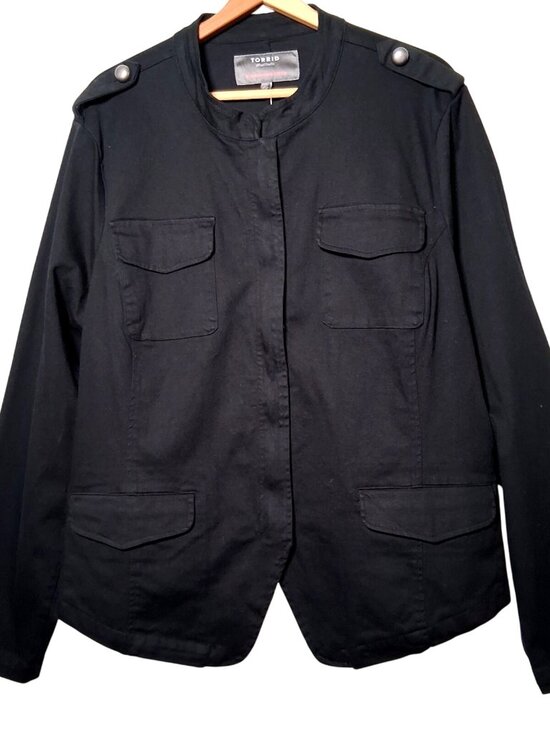 torrid Jackets & Blazers - Torrid Size 3 Military Style Jacket Plus Size 3X Army Stretch Twill Black New